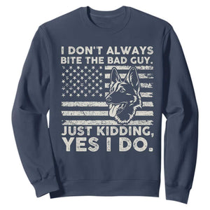 Funny K9 Sweatshirt Belgian Malinois American Flag Police Officer TS10 Navy Print Your Wear