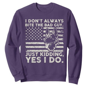 Funny K9 Sweatshirt Belgian Malinois American Flag Police Officer TS10 Purple Print Your Wear