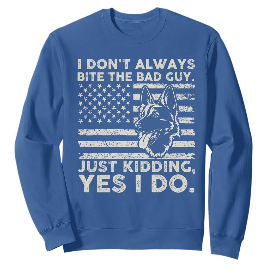 Funny K9 Sweatshirt Belgian Malinois American Flag Police Officer TS10 Royal Blue Print Your Wear