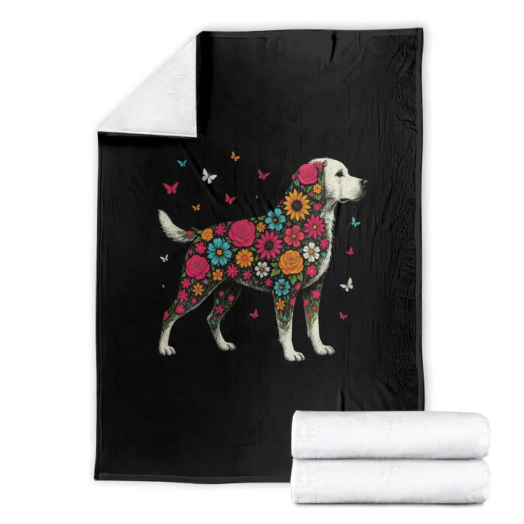 Labrador Dog Mom Throw Blanket Vintage Colorful Floral Flower Dog Lover TS10 Black Print Your Wear