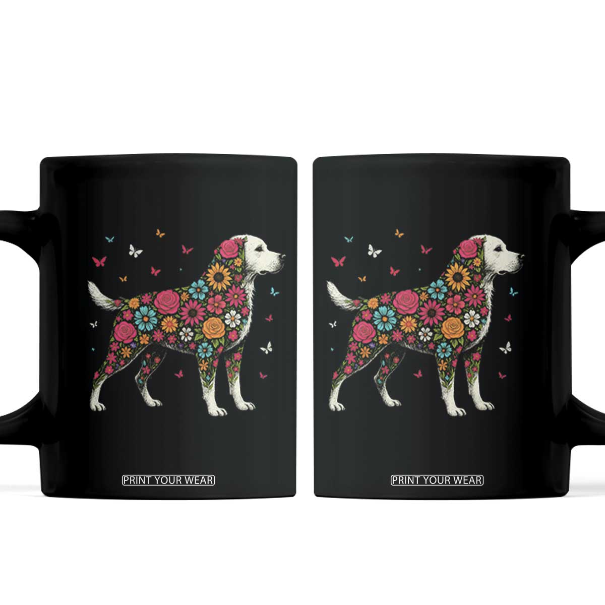 Labrador Dog Mom Coffee Mug Vintage Colorful Floral Flower Dog Lover TS10 Black Print Your Wear