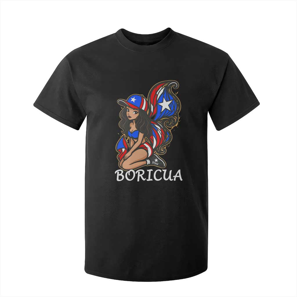 Puerto Rico Pin Up Girl T Shirt For Kid Taino Boricua Puerto Rican Flag TS10 Black Print Your Wear