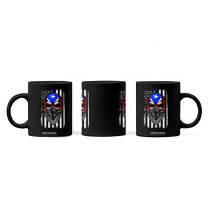 Skull Puerto Rican American Flag Coffee Mug With Bandana TS10 Print Your Wear