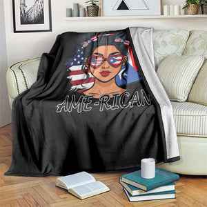 Puerto Rican American Girl Throw Blanket AME-RICAN Boricua Pride TS10 Print Your Wear