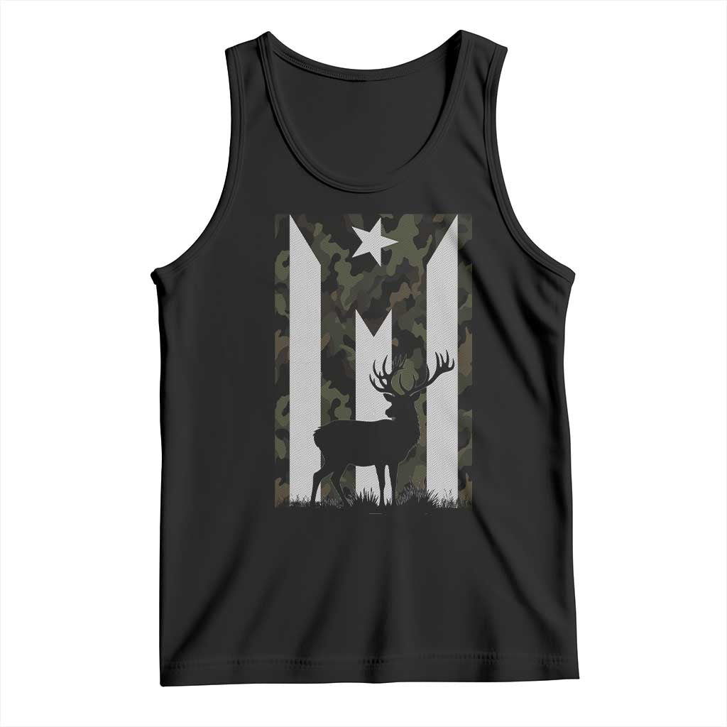 Deer Hunting Camo Puerto Rican Flag Tank Top Boricua Hunters TS10 Black Print Your Wear