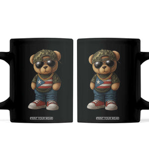 Camo Teddy Bear Puerto Rico Flag Coffee Mug Camouflage Rican Boricua TS10 Black Print Your Wear