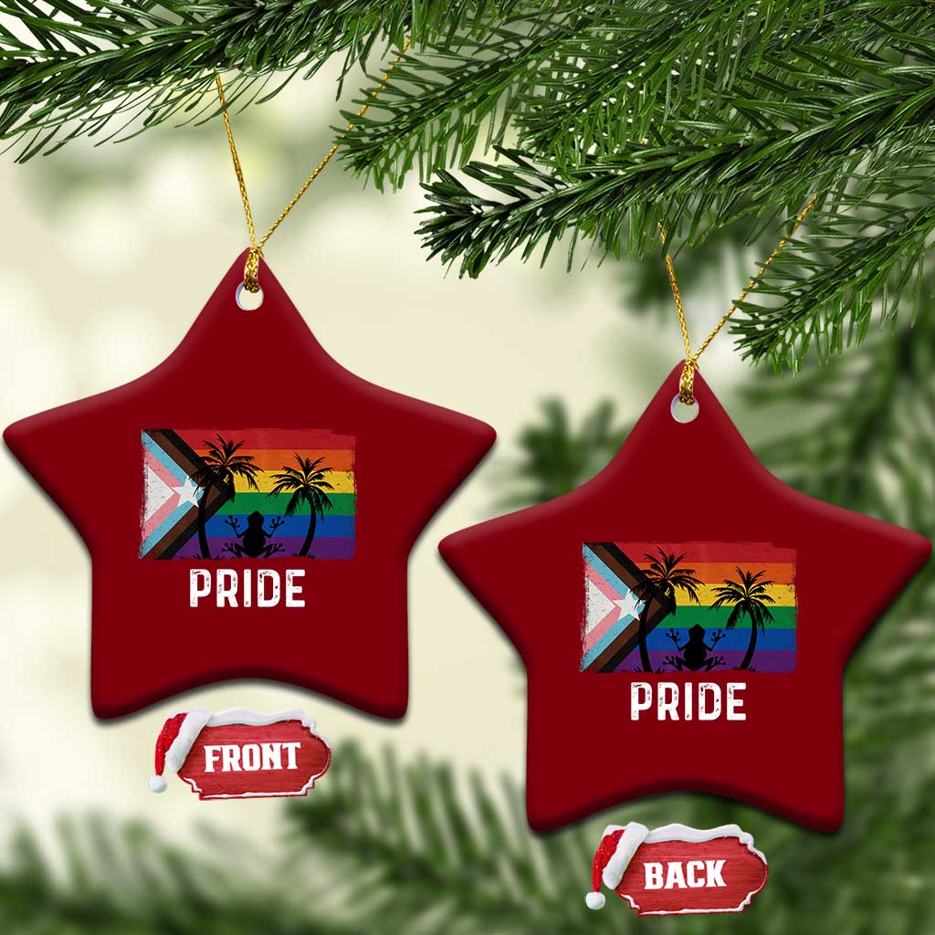 Puerto Rican LGBTQ Ceramic Ornament Boricua Rainbow Flag Pride TS10 Print Your Wear