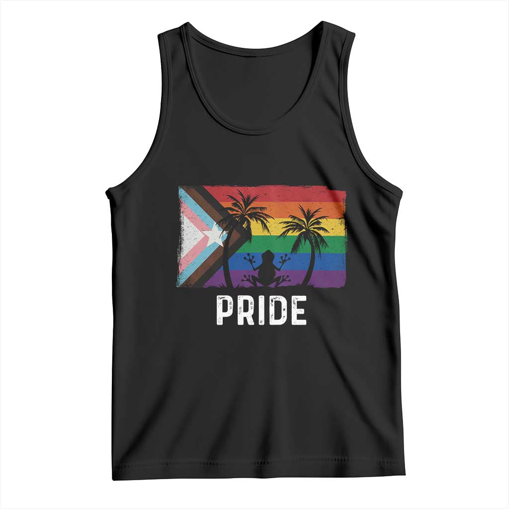 Puerto Rican LGBTQ Tank Top Boricua Rainbow Flag Pride TS10 Black Print Your Wear