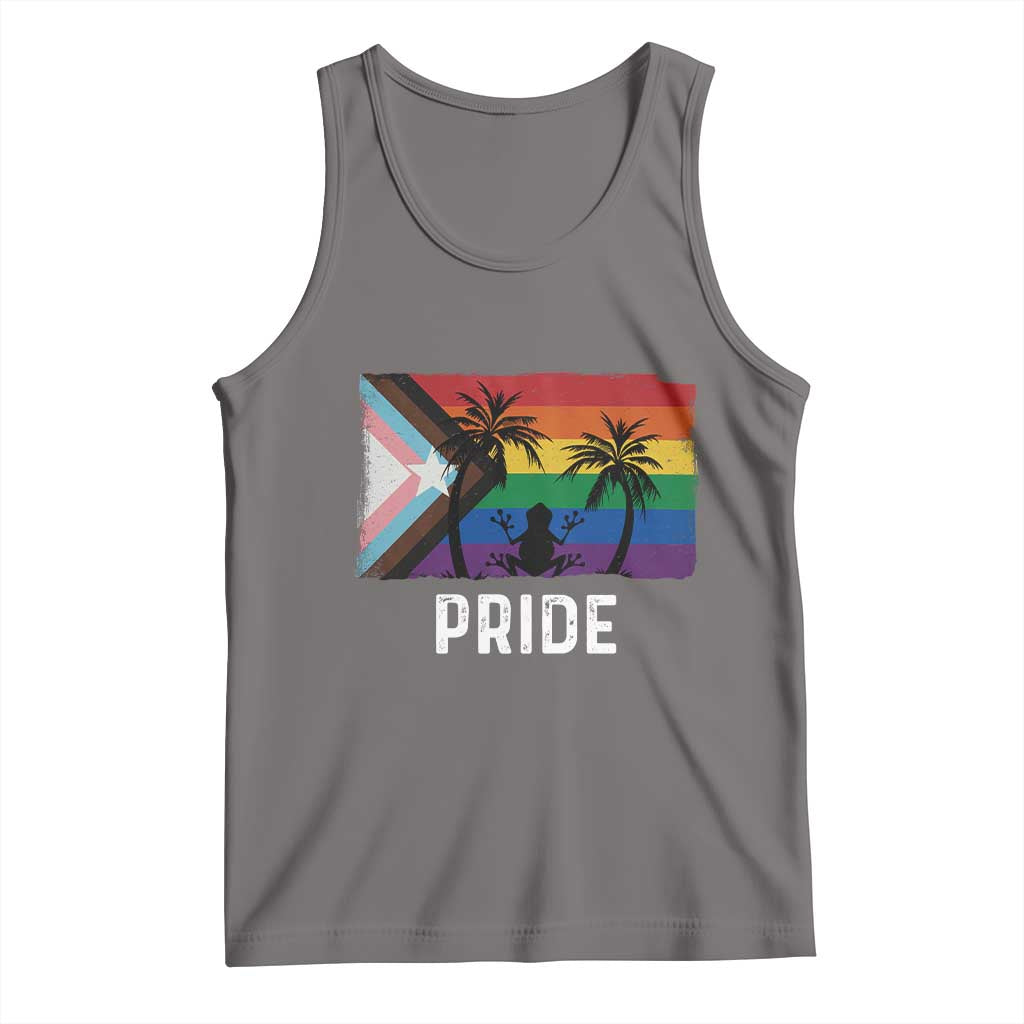 Puerto Rican LGBTQ Tank Top Boricua Rainbow Flag Pride TS10 Deep Heather Print Your Wear
