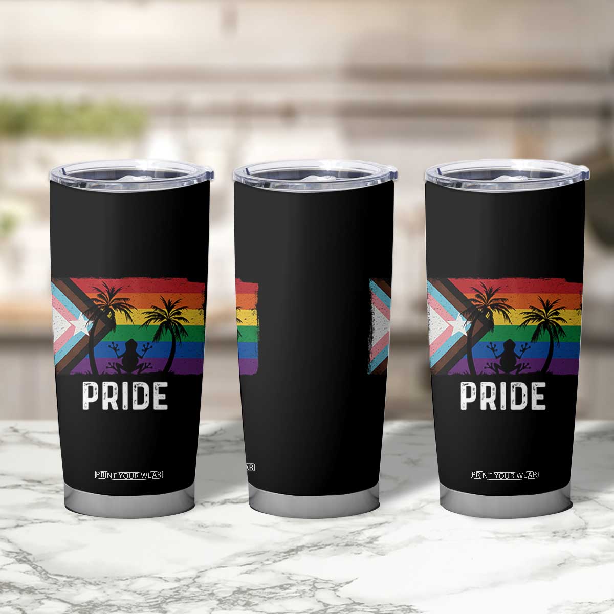 Puerto Rican LGBTQ Tumbler Cup Boricua Rainbow Flag Pride TS10 Print Your Wear