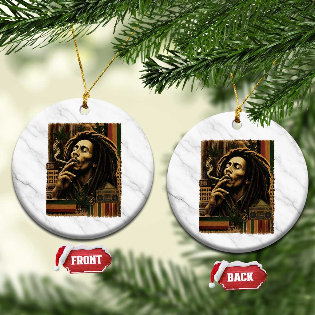 Vintage Marley Guitarist Ceramic Ornament Rastaman Rastafari Music Vibes Only Rasta Jamaica Reggae TS10 1pc White Marble Print Your Wear