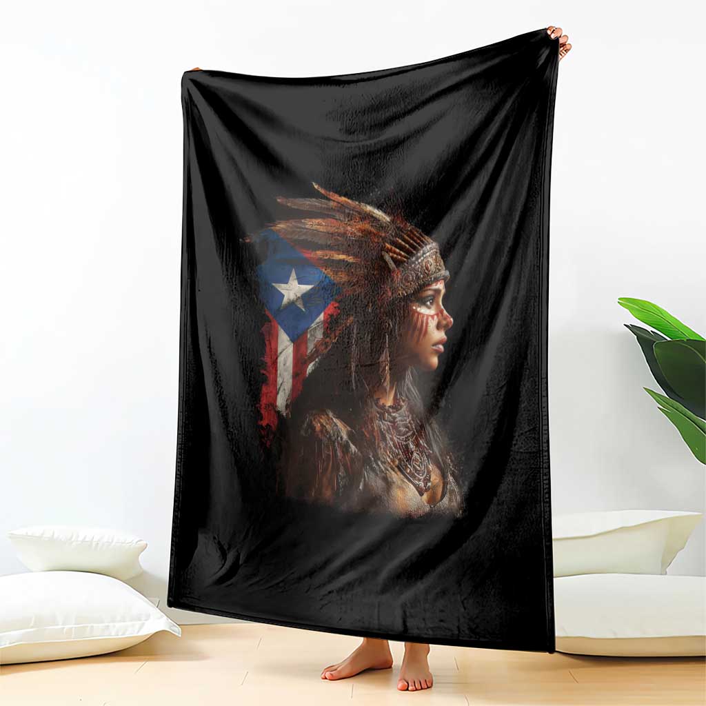 Puerto Rico Taino Warrior Woman Throw Blanket Boricua Pride TS10 Print Your Wear