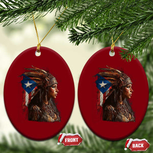 Puerto Rico Taino Warrior Woman Ceramic Ornament Boricua Pride TS10 Print Your Wear