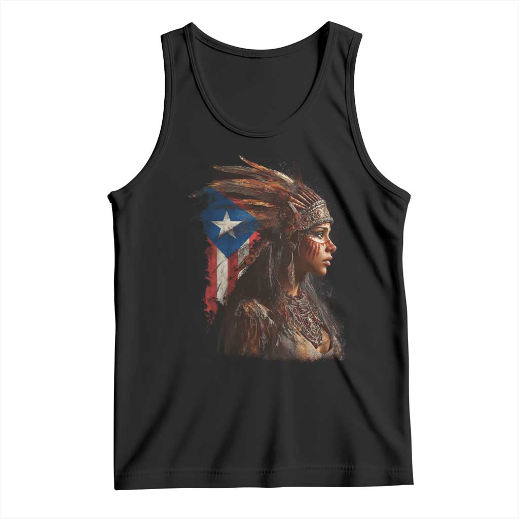Puerto Rico Taino Warrior Woman Tank Top Boricua Pride TS10 Black Print Your Wear