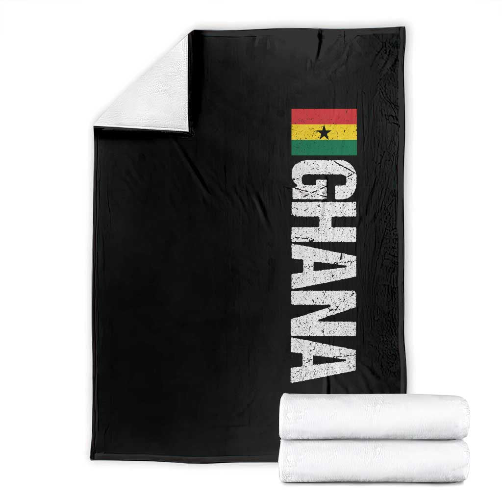 Distressed Ghana Flag Throw Blanket Vintage Ghanese Flag Africa Ghanaian Heritage TS10 Black Print Your Wear