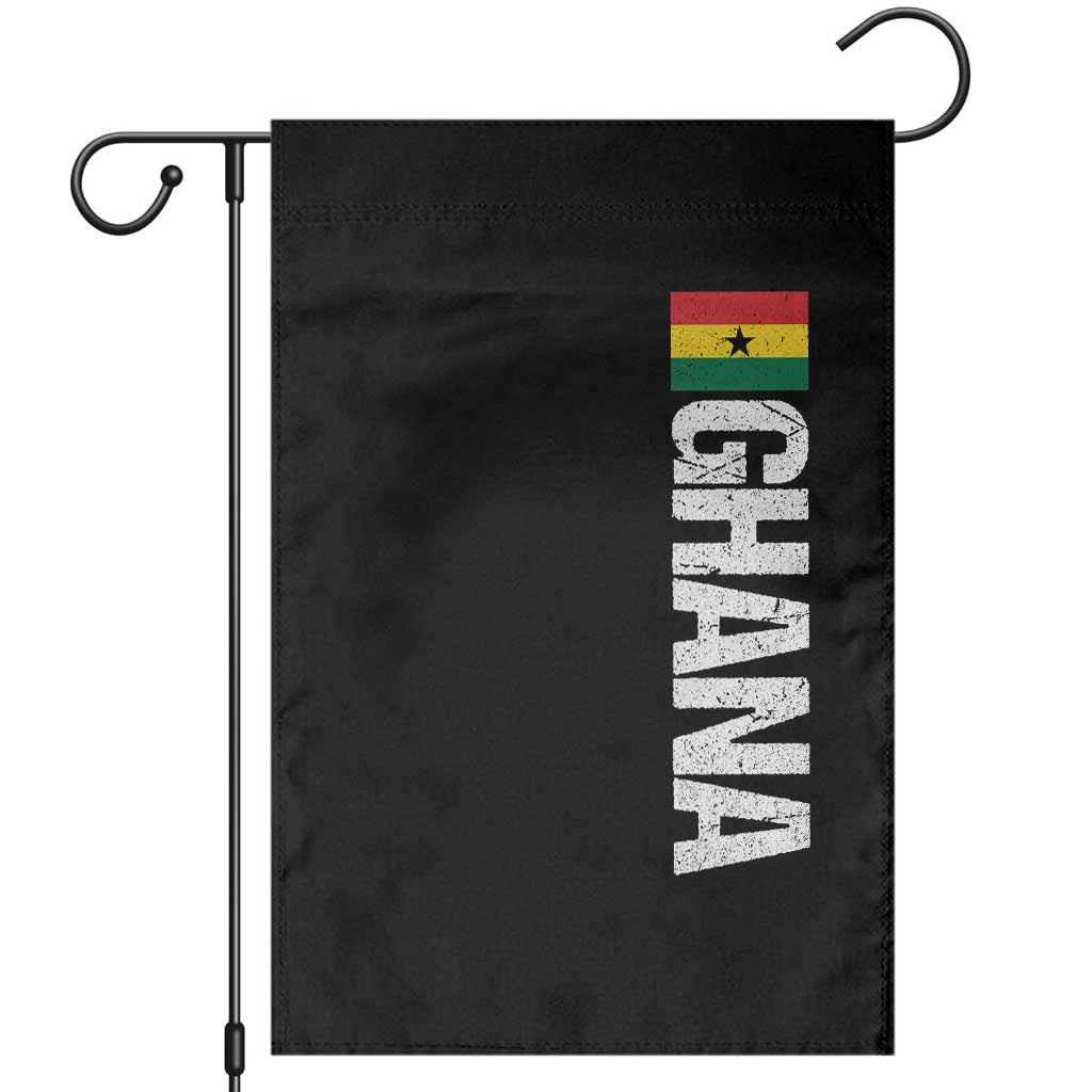 Distressed Ghana Flag Garden Flag Vintage Ghanese Flag Africa Ghanaian Heritage TS10 Black Print Your Wear