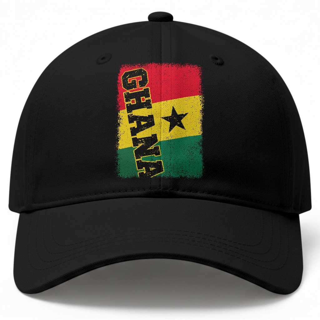 Vintage Distressed Ghana Flag Baseball Cap Ghanaian Heritage Africa Ghanese Roots TS10 Print Your Wear