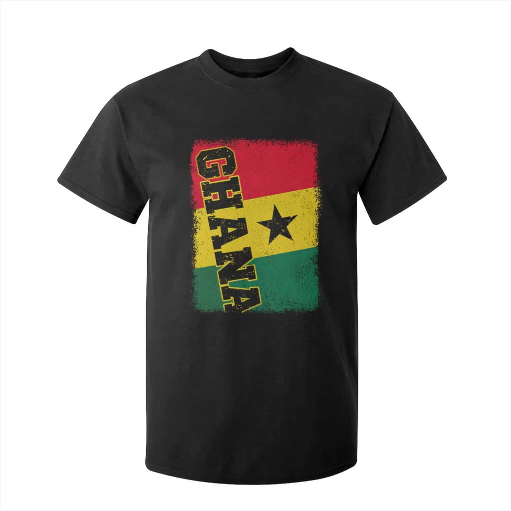 Vintage Distressed Ghana Flag T Shirt For Kid Ghanaian Heritage Africa Ghanese Roots TS10 Black Print Your Wear