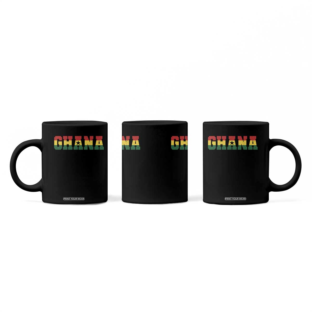 Ghana Flag Coffee Mug Varsity Lettering Design Ghanaian Pride Heritage Graphic TS10 Print Your Wear