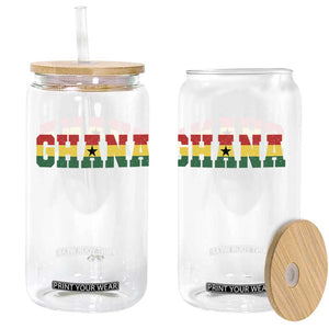 Ghana Flag Glass Can Varsity Lettering Design Ghanaian Pride Heritage Graphic TS10 Print Your Wear