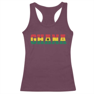 Ghana Flag Racerback Tank Top Varsity Lettering Design Ghanaian Pride Heritage Graphic TS10 Maroon Print Your Wear