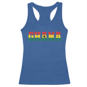 Ghana Flag Racerback Tank Top Varsity Lettering Design Ghanaian Pride Heritage Graphic TS10 Royal Blue Print Your Wear