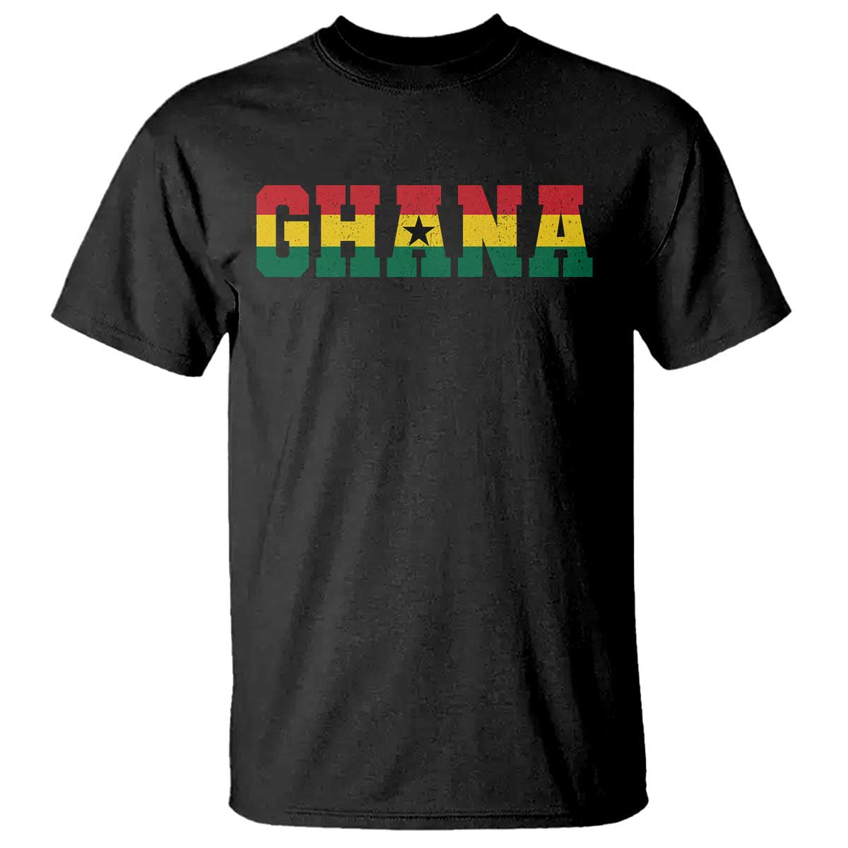 Ghana Flag T Shirt Varsity Lettering Design Ghanaian Pride Heritage Graphic TS10 Black Print Your Wear