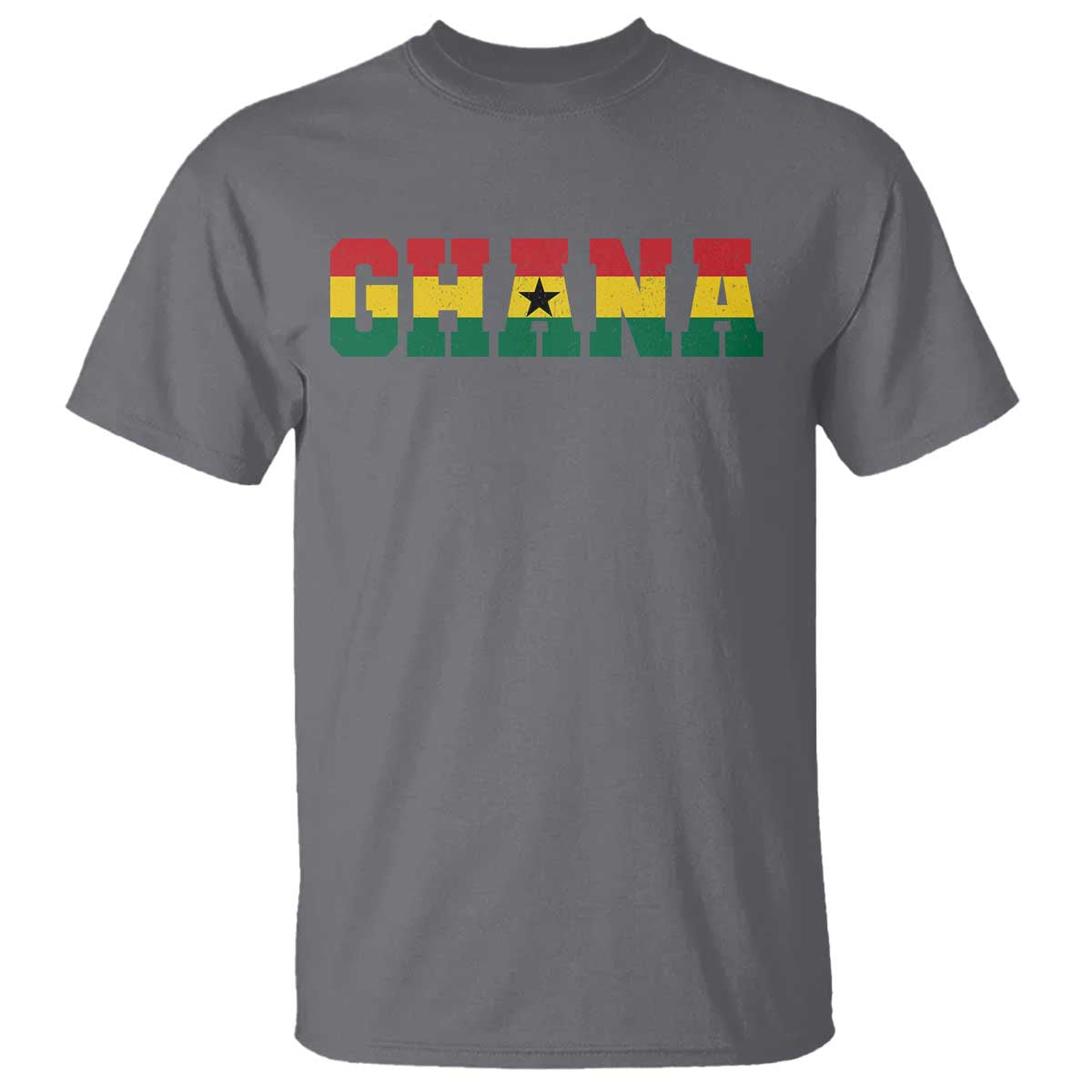 Ghana Flag T Shirt Varsity Lettering Design Ghanaian Pride Heritage Graphic TS10 Charcoal Print Your Wear