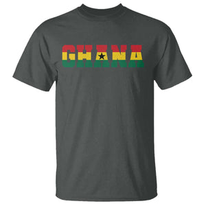 Ghana Flag T Shirt Varsity Lettering Design Ghanaian Pride Heritage Graphic TS10 Dark Heather Print Your Wear