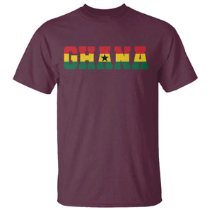 Ghana Flag T Shirt Varsity Lettering Design Ghanaian Pride Heritage Graphic TS10 Maroon Print Your Wear
