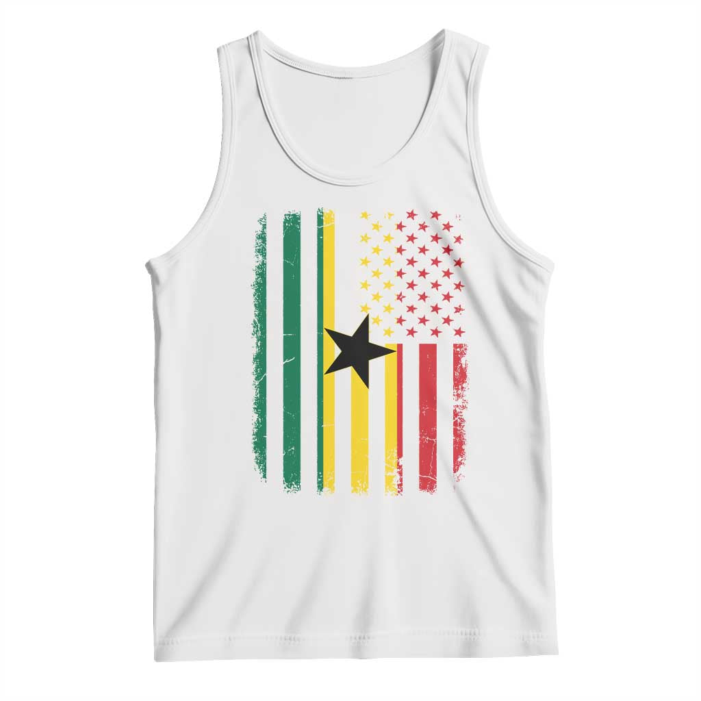 Ghana American Flag Tank Top Vintage Ghanaian Pride Heritage Graphic for Ghanaian Americans TS10 White Print Your Wear