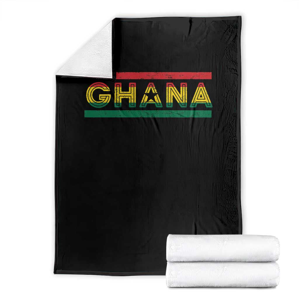 Retro Ghana Flag Throw Blanket Vintage Ghanaian Pride Ghanese Roots Heritage Graphic TS10 Black Print Your Wear