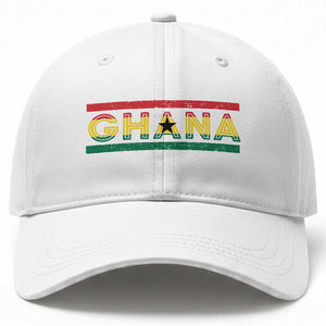 Retro Ghana Flag Baseball Cap Vintage Ghanaian Pride Ghanese Roots Heritage Graphic TS10 Print Your Wear