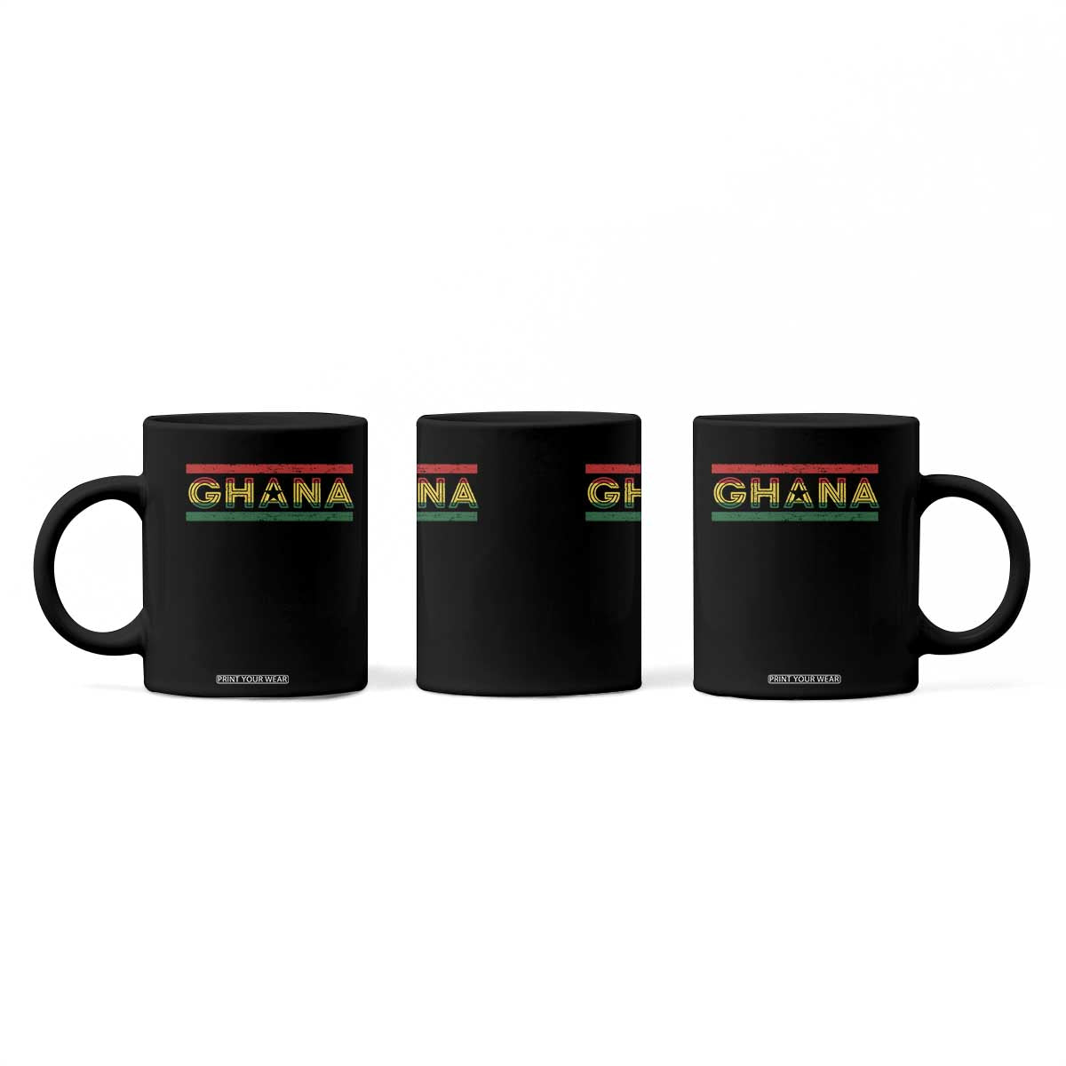 Retro Ghana Flag Coffee Mug Vintage Ghanaian Pride Ghanese Roots Heritage Graphic TS10 Print Your Wear