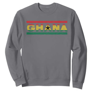 Retro Ghana Flag Sweatshirt Vintage Ghanaian Pride Ghanese Roots Heritage Graphic TS10 Charcoal Print Your Wear