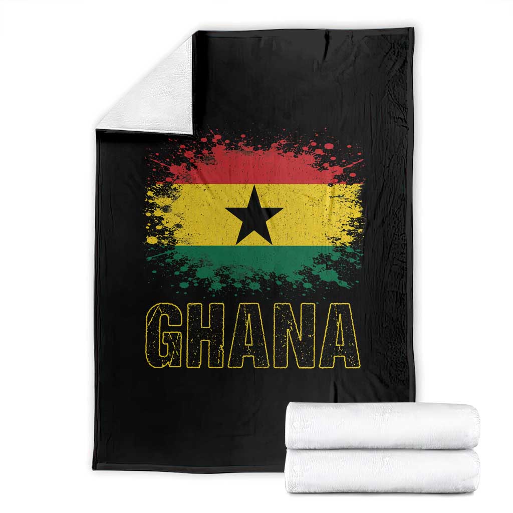 Ghana Throw Blanket Retro Vintage Watercolors Sport Ghanaian Flag Proud Ghanaians TS10 Black Print Your Wear