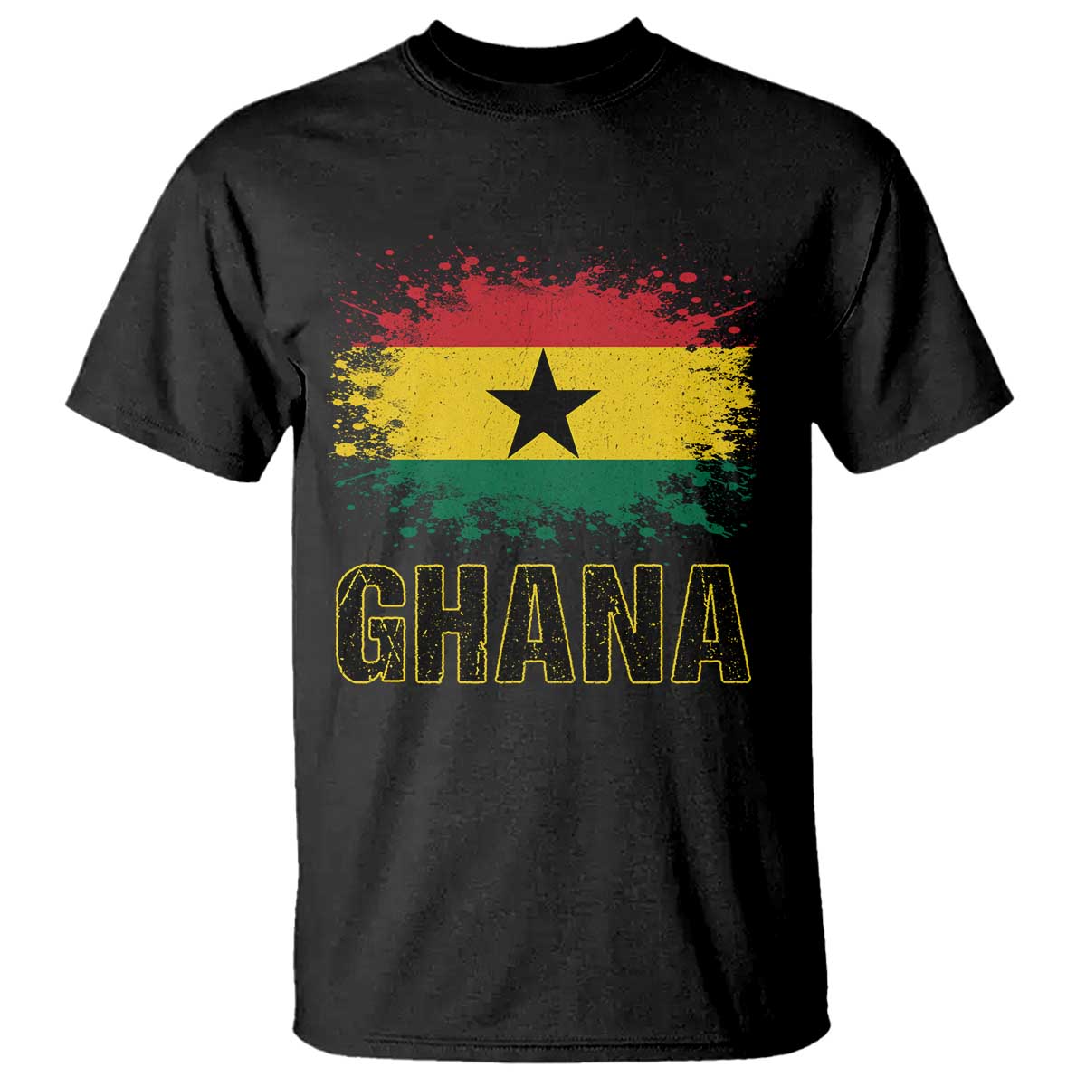 Ghana T Shirt Retro Vintage Watercolors Sport Ghanaian Flag Proud Ghanaians TS10 Black Print Your Wear