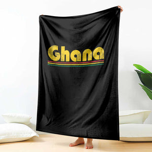 Vintage Ghana Throw Blanket Retro Stripe Flag Pride Ghanaian Heritage African Roots TS10 Print Your Wear
