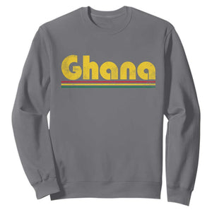 Vintage Ghana Sweatshirt Retro Stripe Flag Pride Ghanaian Heritage African Roots TS10 Charcoal Print Your Wear
