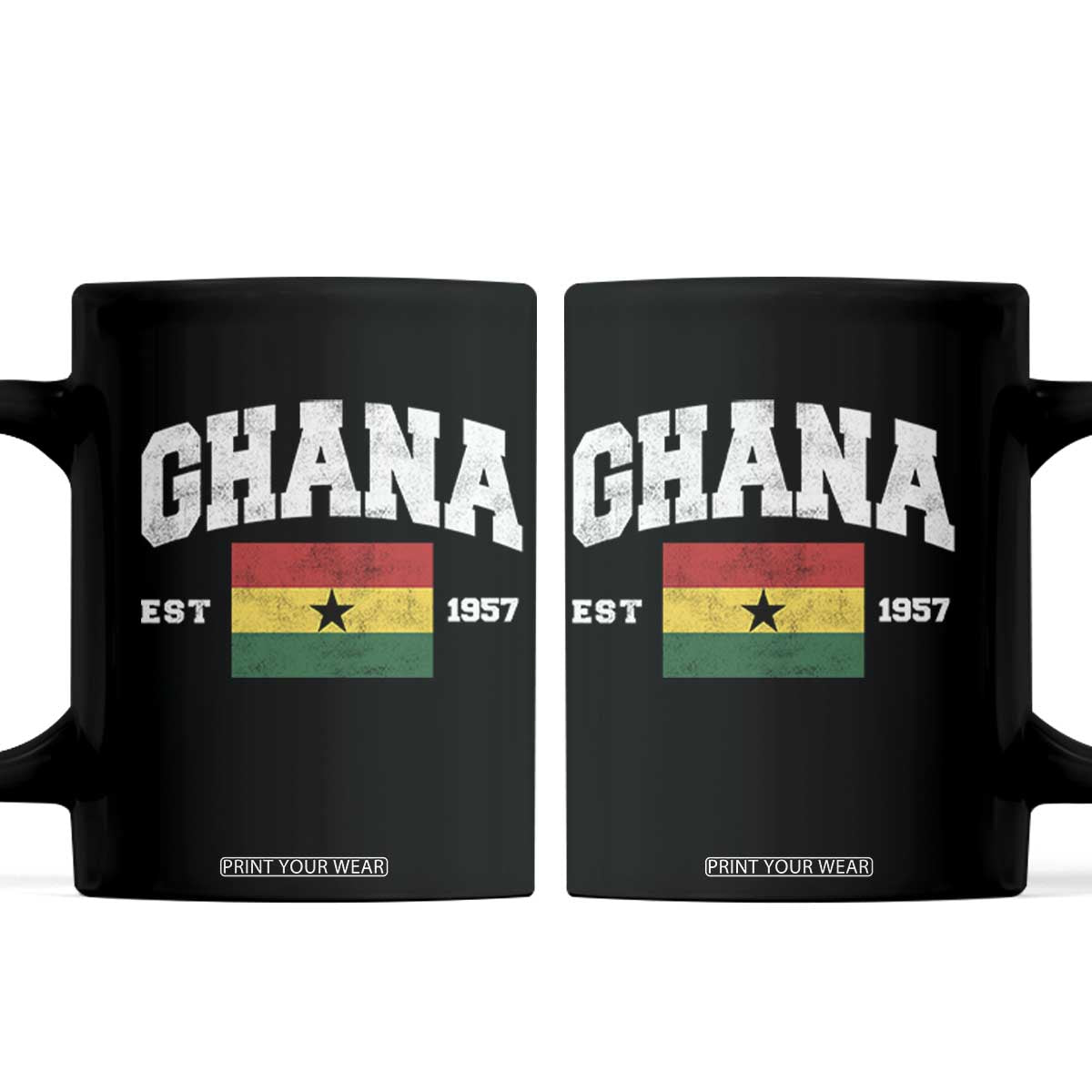 Ghana Est 1957 Ghanaian Flag Independence Day Coffee Mug Ghanaian Heritage Pride TS10 Black Print Your Wear