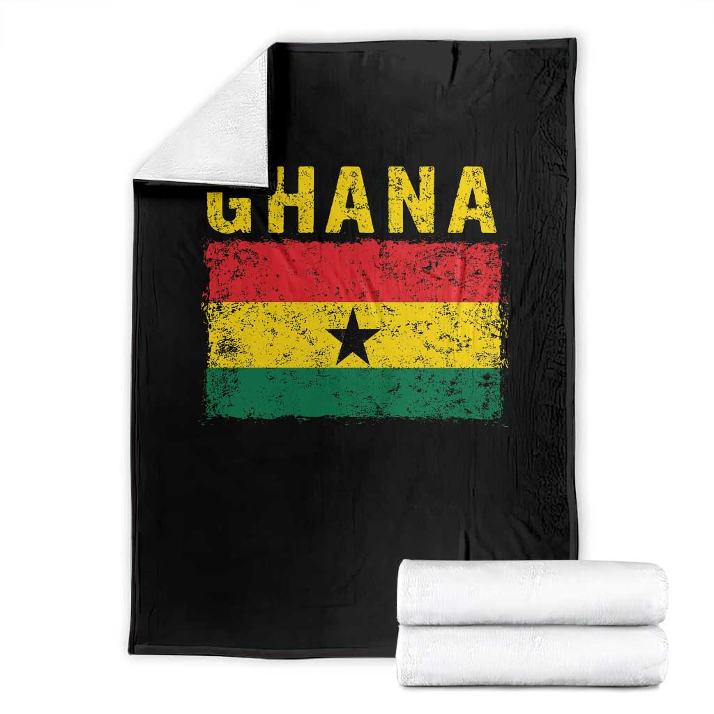 Vintage Ghana Flag Distressed Design Throw Blanket Proud Ghanaian Heritage African Pride TS10 Black Print Your Wear