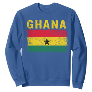 Vintage Ghana Flag Distressed Design Sweatshirt Proud Ghanaian Heritage African Pride TS10 Royal Blue Print Your Wear