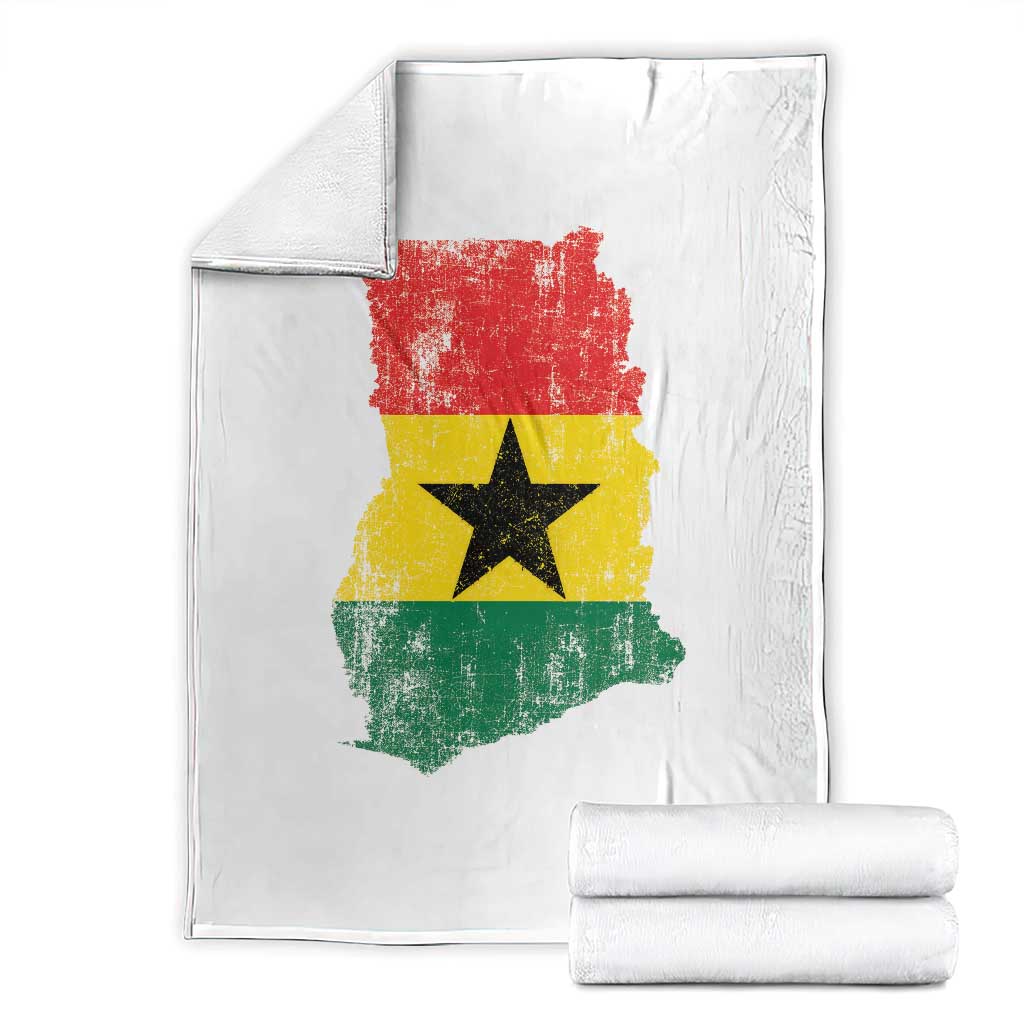 Vintage Ghana Map Flag Throw Blanket Distressed Proud Ghanaian Heritage African Pride TS10 White Print Your Wear