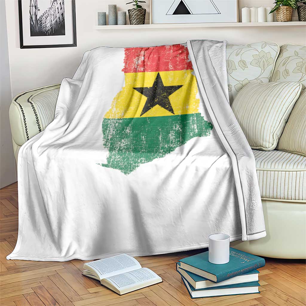 Vintage Ghana Map Flag Throw Blanket Distressed Proud Ghanaian Heritage African Pride TS10 Print Your Wear