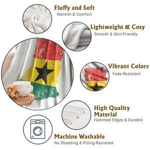 Vintage Ghana Map Flag Throw Blanket Distressed Proud Ghanaian Heritage African Pride TS10 Print Your Wear