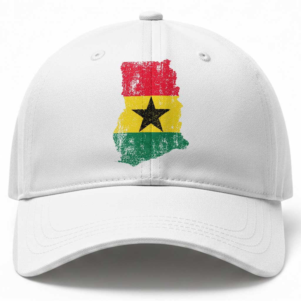 Vintage Ghana Map Flag Baseball Cap Distressed Proud Ghanaian Heritage African Pride TS10 Print Your Wear