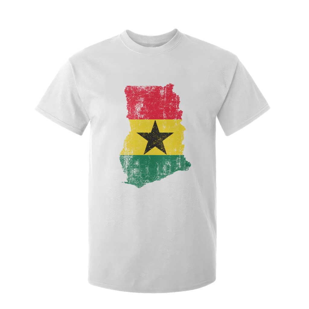 Vintage Ghana Map Flag T Shirt For Kid Distressed Proud Ghanaian Heritage African Pride TS10 White Print Your Wear