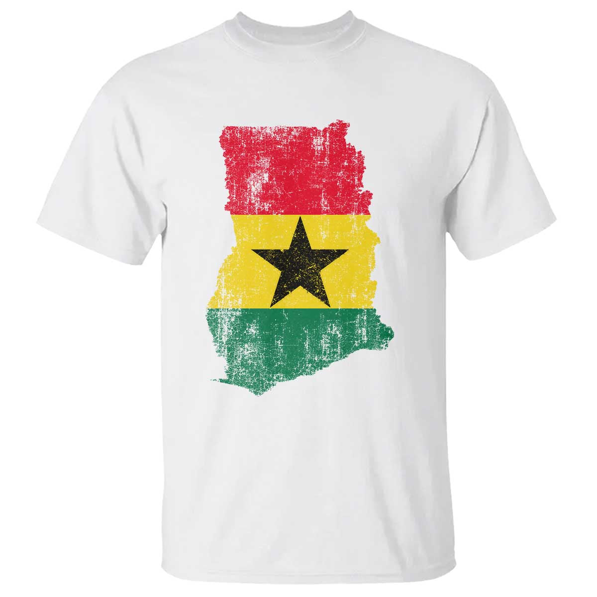 Vintage Ghana Map Flag T Shirt Distressed Proud Ghanaian Heritage African Pride TS10 White Print Your Wear
