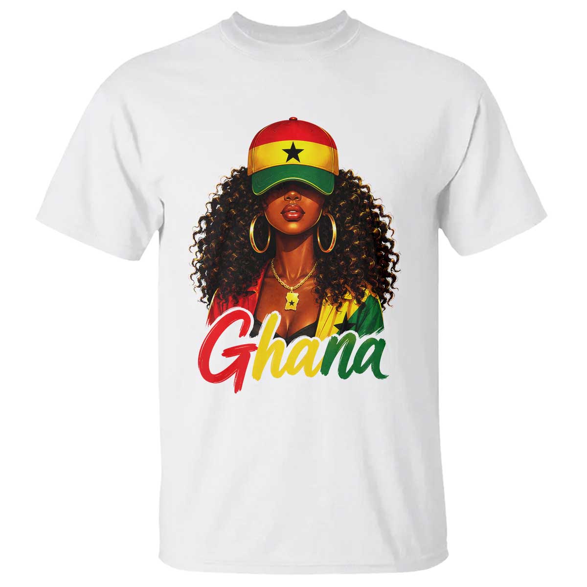 Ghanaian Princess Ghana Flag Melanin T Shirt Black Girls TS10 White Print Your Wear