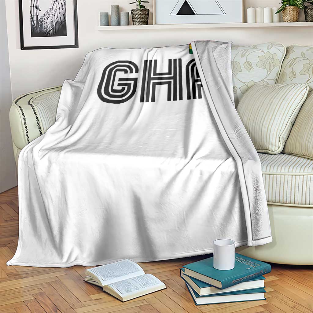 Proud Ghanaian Throw Blanket Minimalist Ghana Typography Design Ghana Flag TS10 Print Your Wear
